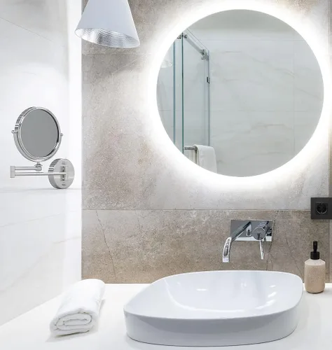 Vista 4 de Mirror Image Kimball & Young 22740 22740 22740 - Espejo de pared cromado de doble brazo, cromo pulido - 22740