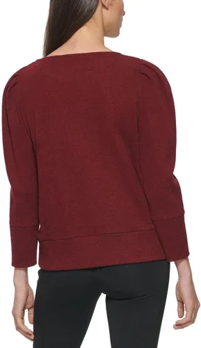 Vista 2 de Karl Lagerfeld Paris Suéter de punto acanalado con cuello redondo para mujer