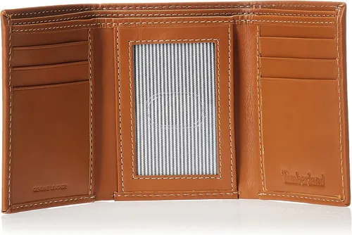 Vista 5 de Timberland - Cartera triple de cuero para hombre con ventana para tarjeta de identificación
