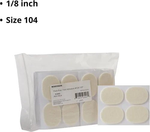 Vista 6 de McKesson Pedi-Pad - Adhesivo de fieltro, pie, tamaño 104, 1/8 pulgadas, 100 unidades (paquete de 2)