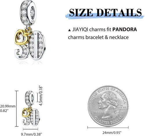 Vista 4 de JIAYIQI Collar con dije de plata de ley 925 con dije de corazón de oro de 18 quilates para mujer de 16, 18, 21, 30, 40, 50, 60