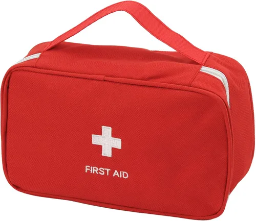 Vista 8 de TOPASION Bolsa vacía portátil para botiquín de primeros auxilios, bolsa de medicina de viaje, bolsa médica pequeña (2 piezas, azul)