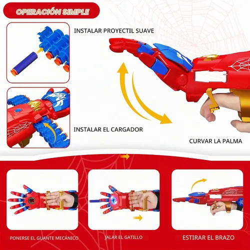 Vista 2 de Pistola de juguete de dardos de espuma motorizada de superhéroe, accesorios