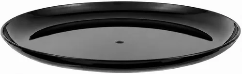 Vista 2 de Restaurantware Platos de fiesta de 7 x 7 pulgadas, 100 platos desechables de plástico para postre, platos redondos de plástico negro resistente