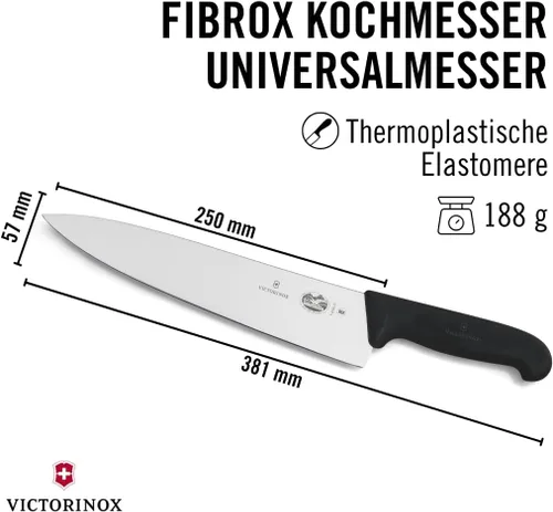 Vista 2 de Victorinox 5.2003.25 10 Inch Fibrox Pro Chef's Knife, Black, 10