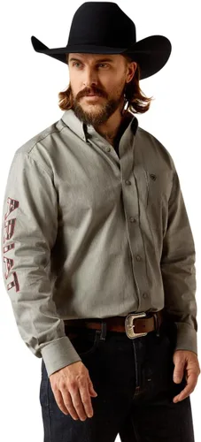 Vista 20 de Camisa de sarga con logotipo del equipo ARIAT de ajuste clásico para hombre Sea Scape USA 3X-Large Turkish Sea
