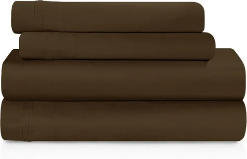 Vista 25 de SUPERIOR Juego de sábanas de algodón egipcio de 4 piezas, lujo de 1500 hilos, diseño moderno, sábanas sostenibles, básicos ultrasuaves, sólido
