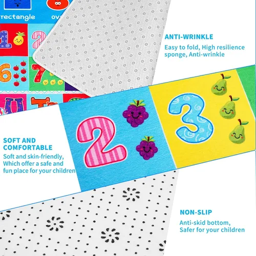 Vista 4 de Alfombra infantil para sala de juegos, alfombra educativa ABC, alfombra suave antideslizante para bebé, alfombra de juego para bebé, alfombra