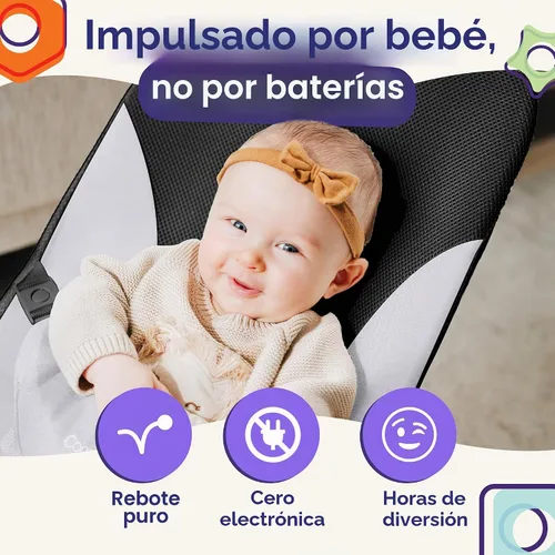 Vista 5 de ComfyBumpy Asiento Ergonómico Rebotador para Bebé - Estuche de Transporte de Viaje Adicional - Silla Rebotadora Segura y Portátil con Posiciones