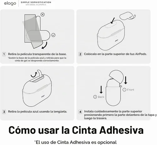 Vista 8 de Elago - Funda transparente para AirPods Pro Azul aguamarina