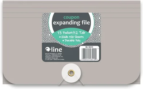 Vista 7 de C-Line 13-Pocket Expanding File, Coupon Size, 1 Expanding File, Color May Vary (58410-DS)