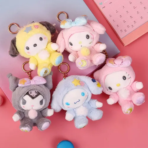 Vista 7 de Llavero de peluche lindo de dibujos animados de anime de 5 pulgadas (D)
