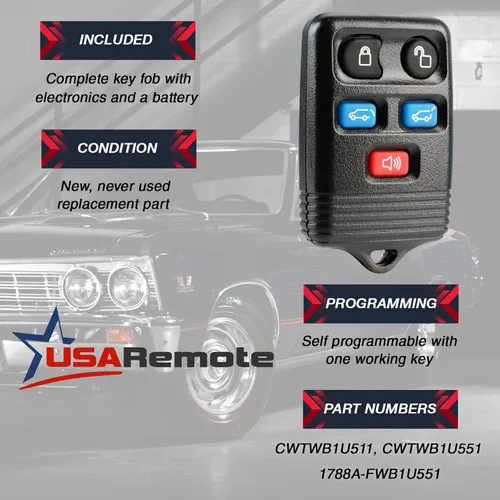 Vista 3 de Control remoto de entrada sin llave para automóvil para Ford Expedition 2003-2010 / Lincoln Navigator 2008-2010 (CWTWB1U551)