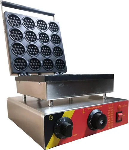 Vista 5 de INTBUYING Máquina eléctrica comercial para hacer gofres para tartas redondas, cuerpo de acero inoxidable con revestimiento antiadherente, máquina