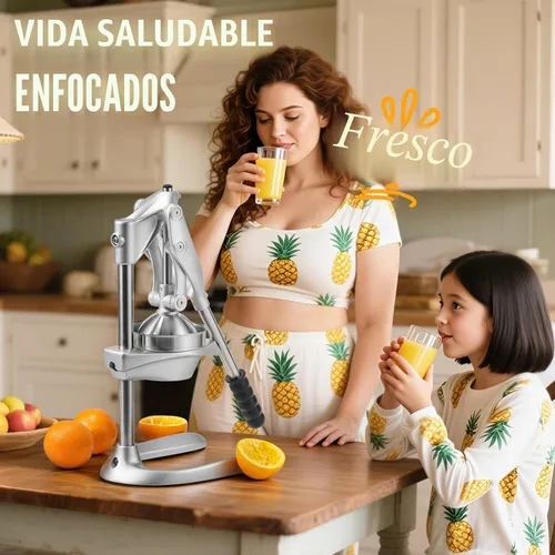 Vista 4 de Sopito Exprimidor manual, exprimidor de naranja sin esfuerzo, exprimidor de mano de acero inoxidable de seguridad profesional para cítricos, limón