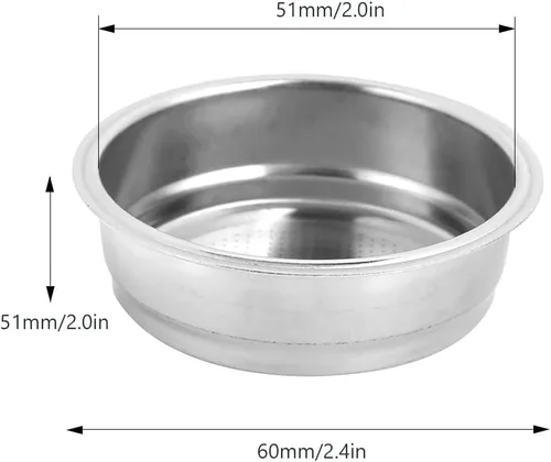 Vista 7 de Joyzan Cesta de filtro no presurizada, taza de filtro de polvo de café de acero inoxidable de 2.008 in, reutilizable, desmontable, poroso, lavable