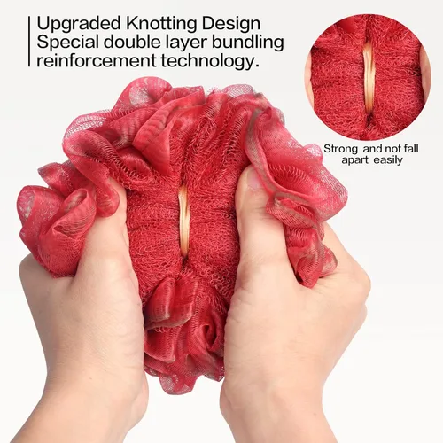 Vista 4 de Fishent Esponja de ducha, esponja de ducha, esponja corporal para lavado corporal, paquete de 3 loofas de 2.16 oz (2.16 onzas), esponja de limpieza
