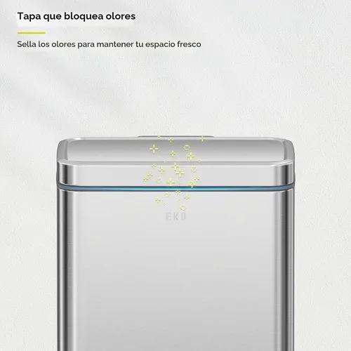 Vista 5 de EKO Madison - Cubo de basura de acero inoxidable cepillado de 1.6 galones o 6 litros, cubo de basura o cubo de reciclaje, forro interior extraíble