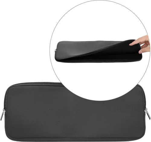 Vista 4 de kwmobile Funda de neopreno compatible con Logitech MK470, funda para teclado suave de viaje, color gris