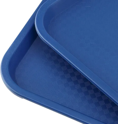Vista 3 de Paquete de 10 bandejas de plástico para comida rápida, bandejas de plástico para cafeterías de 16 x 12 pulgadas con superficie texturizada, bandejas