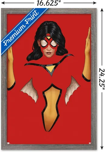 Vista 3 de Trends International Marvel Comics Spider Woman - Póster de pared Strikeforce #1, 22.4 pulgadas de largo x 14.7 pulgadas, versión enmarcada