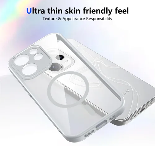 Vista 91 de Funda magnética transparente compatible con Xiaomi 17T, color negro 2 en 1 PC + TPU cubierta de teléfono a prueba de golpes, carcasa protectora