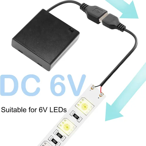 Vista 4 de 4 piezas 4 AA soporte de batería USB interruptor, 6 V USB hembra zócalo, 4 x 1.5V AA caja caja caja titular interruptor de encendido/apagado