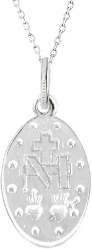 Vista 2 de Ritastephens Collar con colgante de plata de ley milagrosa con medalla de oración latina de oración latina (0.47, 0.59, 0.79 pulgadas, 0.79 pulgadas)