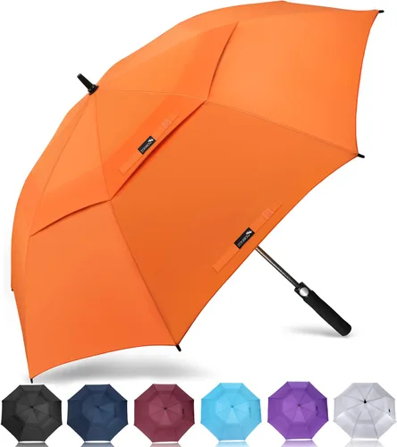 Vista 21 de ZOMAKE - Paraguas de golf a prueba de viento, extragrande, de gran tamaño, de doble dosel resistente para lluvia, juegos deportivos y carrito