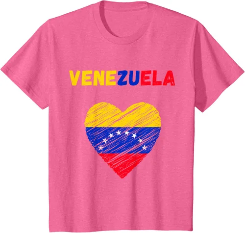 Vista 67 de Camiseta con la bandera venezolana con corazón de Venezuela, Negro