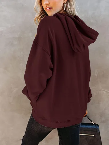 Vista 2 de Yuccalley Sudaderas con capucha y bolsillo de manga larga para mujer