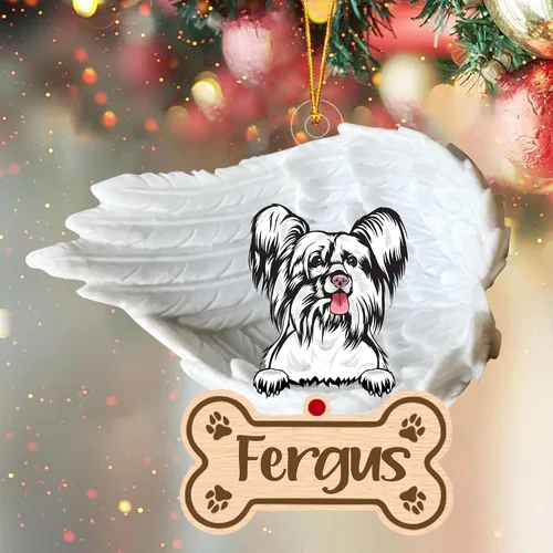Vista 20 de Adorno de perro afgano de 1 ángel, adorno acrílico 2D personalizado conmemorativo para perros, regalo por pérdida de mascotas, regalo