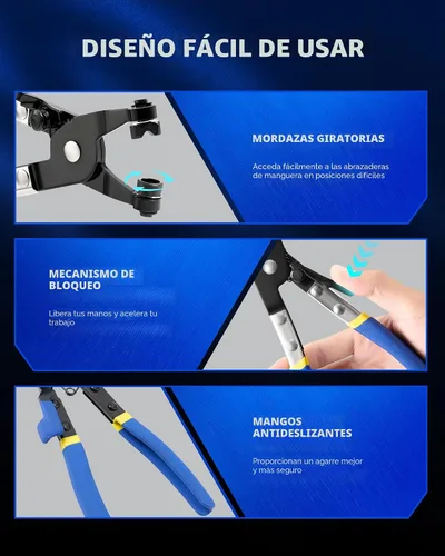 Vista 6 de Orion Motor Tech 9 alicates de abrazadera de manguera para mangueras de combustible y agua, kit de removedor de abrazadera de manguera de largo