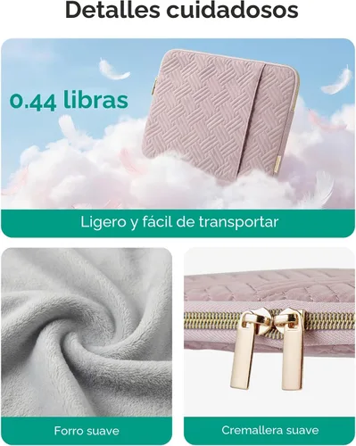Vista 7 de BAGSMART Funda para Laptop Compatible con MacBook Air/Pro, 13-13.3 pulgadas, Compatible con MacBook Pro de 14 Pulgadas, Funda para MacBook Air M2