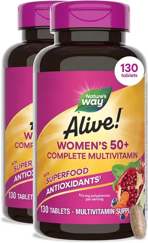 Vista 10 de Nature's Way ¡Alive! 50 Plus Tabletas multivitamínicas completas para mujer