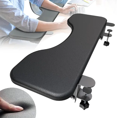 Vista 11 de NODOCA Reposabrazos para escritorio, reposabrazos ergonómico, extensor de escritorio, esponja suave incorporada, cómodo soporte de brazo