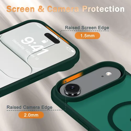Vista 128 de Funda para Google Pixel 10 Pro XL, cubierta magnética mate, color negro Fit for MagSafe, Screen Protector included, Shockproof Military Grade