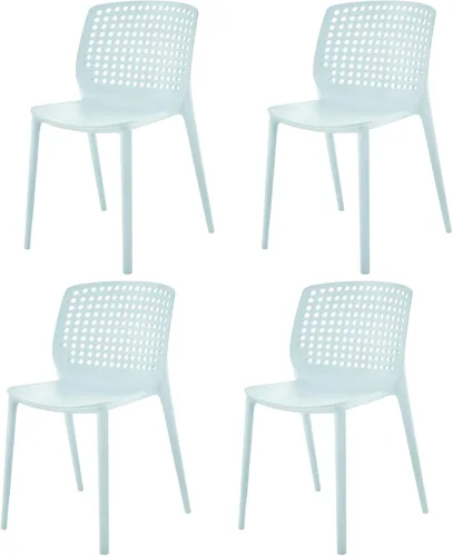 Vista 19 de LESHI Silla de comedor moderna apilable de plástico con respaldo sin brazos para comedor, sala de estar, jardín, patio, balcón, escritorio