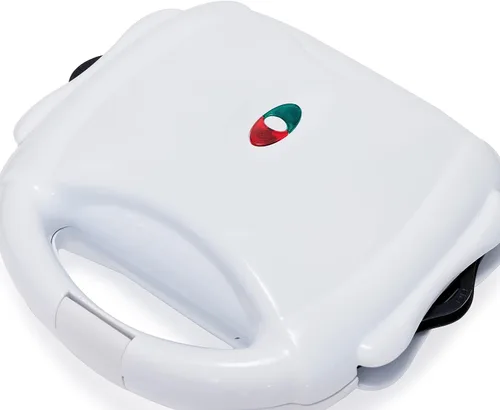 Vista 3 de Amazon Basics Wafflera, Sandwichera y Parrilla 3 en 1 Blanca, 700W