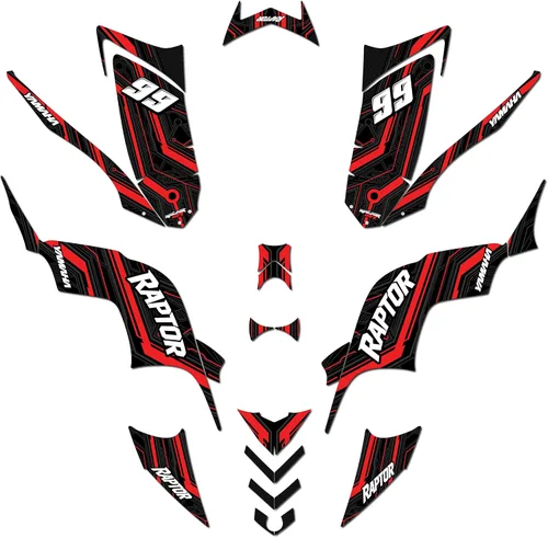 Vista 4 de Kit de gráficos para Yamaha Raptor 90 Electron Series Azul 16 Mil-ATV UTV Dirt Bike Adhesivos, Quad Dirtbike Racing Calcomanía Automotriz Motocross