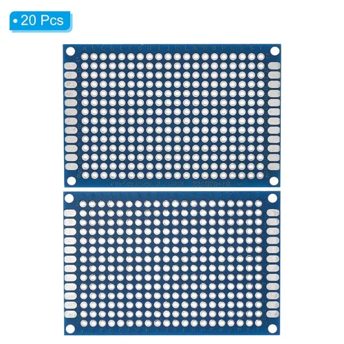 Vista 3 de PATIKIL Placa PCB de doble cara de 2.4 x 1.6 in, 20 piezas de 0.063 in de grosor, placa de circuito PCB FR-4 Perfboard para experimentos