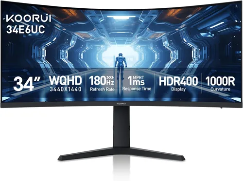 Vista 10 de KOORUI Monitor de juegos de 24 pulgadas 144Hz Full HD 1920 x 1080p IPS ultra delgado con HDMI VGA, sincronización adaptativa, 99% SRGB, VESA