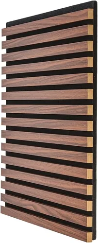 Vista 13 de IZODEKOR Paneles de pared acústicos de madera de 23.5 x 23.5 pulgadas (paquete de 2) – Paneles decorativos absorbentes de sonido para decoración