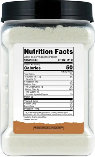 Vista 5 de Nutricost Harina de coco orgánica de despensa (2 libras), sin gluten, sin OMG