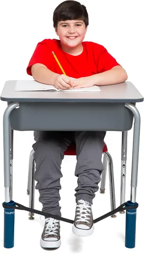 Vista 11 de Banda elástica que rebota para escritorios, para que inquietos apoyen sus pies, color negro ADHD 20” to 28” Wide Desk Legs with 1.5” Diameter