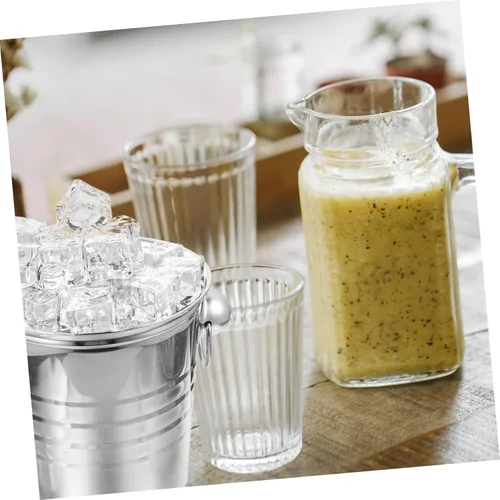 Vista 6 de Cubo de almacenamiento de hielo grueso de acero inoxidable con doble asa enfriador de cerveza para Ktv bares fiestas para botellas y bebidas
