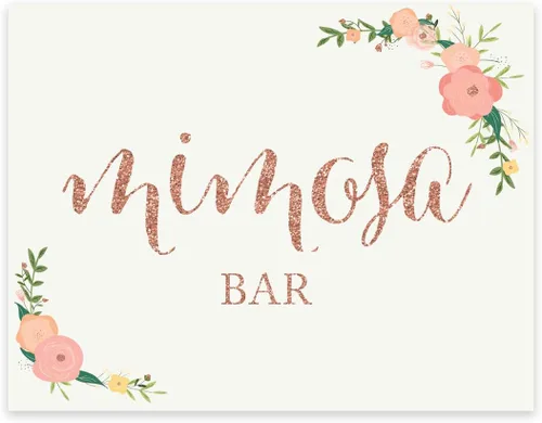 Vista 83 de Andaz Press Letreros de fiesta de boda, purpurina de oro rosa sintético con flores, 8.5 x 11 pulgadas, resalta tu versículo bíblico favorito