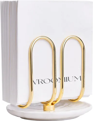 Vista 11 de VROOMIUM Servilletero para Mesa, Limpieza Sin Esfuerzo con Base de Cerámica, Peso de 1 lb, Servilleteros Negros para Servilletas de Papel