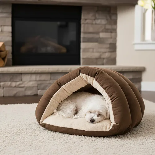 Vista 7 de SPOT Sleep Zone Cuddle Cave - Cama para mascotas Interior suave y afelpado para gatos y razas de perros pequeños Exterior de gamuza sintética