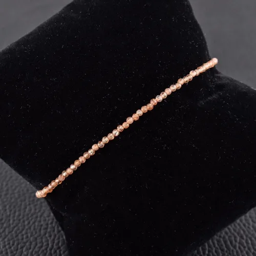 Vista 82 de Natural Gemstone Micro Round Beads Dainty Choker Bangle Bracelet, Handmade Jewelry for Women, Healing Chakra Crystals Silver Plated Chain 8 inch